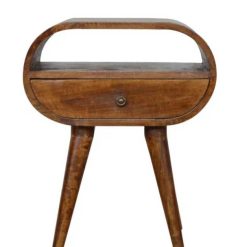 Alternative view of Astoria Farmhouse Nordic Rounded Bedside Open Slot Table