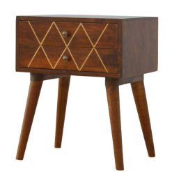 Alternative view of Astoria Nordic Styled Natural Brown Bedside Nightstand Table