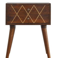 Astoria Nordic Styled Natural Brown Bedside Nightstand Table