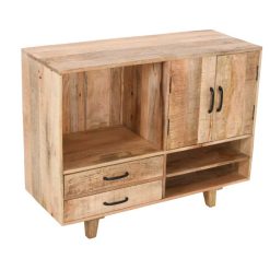 Alternative view of Venza Rustic Farmhouse Living Room Storage Cabinet Console