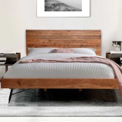 Venza Modern Farmhouse Solid Wood King Bed with Headboard