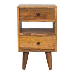 Astoria Rustic Farmhouse 2 Drawers with Open Slot Side Table