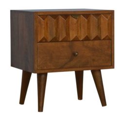 Alternative view of Astoria Rustic Farmhouse Prism 2 Drawers Nightstand Table