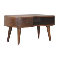 Astoria Titan Modern Farmhouse Bean Coffee Table with a drawer