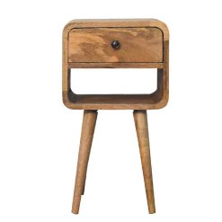 Astoria Modern Farmhouse Rounded Corner Cube Bedside Table